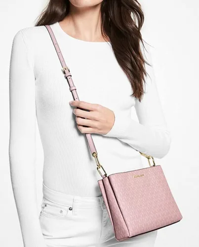 Vista 3 de Michael Kors Trisha - Bolso cruzado mediano de cuero con triple compartimento