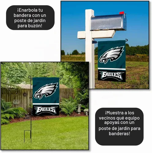 Vista 4 de Bandera de jardín de doble cara de los Philadelphia Eagles