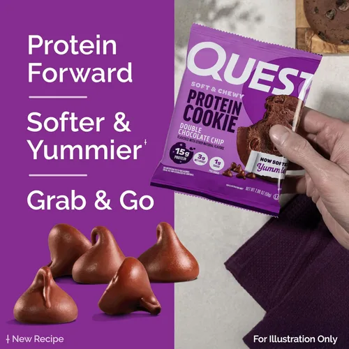 Vista 5 de Galleta de proteínas Quest Nutrition, aptas para la dieta Keto, rica en proteínas, baja en carbohidratos, sin soja.