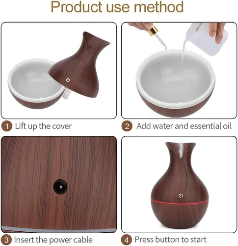 Vista 5 de Difusor de aceite esencial - Difusores para aceites esenciales Humidificador de niebla fría Difusor de aroma Humidificador de niebla fría