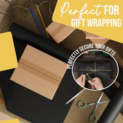 Vista 5 de Crown Display Rollo de papel kraft negro de 17.75 x 1320 pulgadas (110 pies), papel de regalo kraft perfecto como papel de envío, rollo de papel