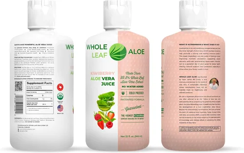 Vista 2 de Desbloquea el poder de Whole Leaf Aloe Vera - Infundido con el delicioso sabor de la baya de kiwi. Nuestra fórmula patentada cuenta con la más alta