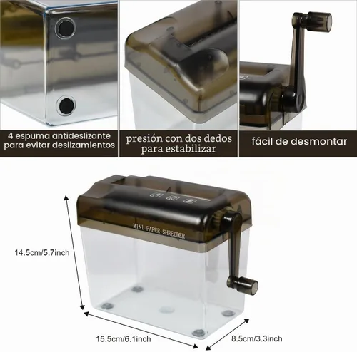 Vista 5 de JIKIOU Mini trituradora de mano portátil trituradora de papel manual trituradora de documentos herramienta de corte de papel para el hogar oficina