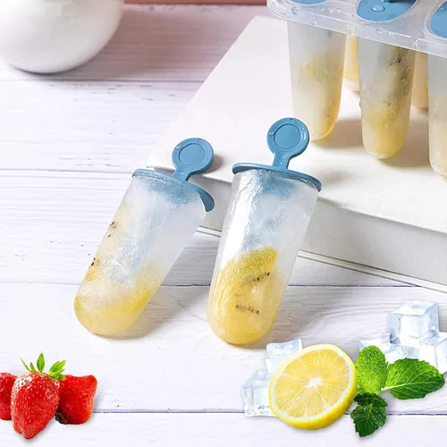 Vista 6 de Moldes de paletas de silicona, 8 moldes de silicona para paletas, moldes de paletas de hielo caseros sin BPA, reutilizables de fácil liberación