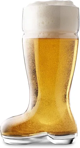 Vista 5 de Final Touch 1 litro de vidrio de cerveza Das Boot (GG5001) Large 33oz (1L) capacity, classic German-style boot shape, machine-blown glass, novelty