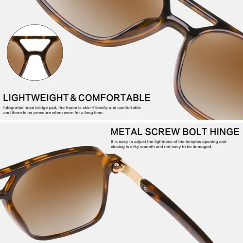 Vista 6 de GRFISIA Retro Aviator Sunglasses for Women Men Square Frame Rectangle Trendy Sun Glasses