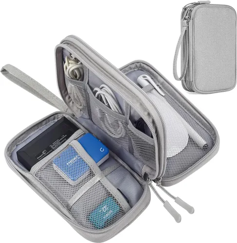 Vista 14 de CAAORDKSO Bolsa Organizadora de Electrónicos para Viaje, Estuche Pequeño Organizador de Cables Impermeable, Bolsa de Accesorios, Estuche Electrónico
