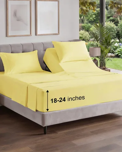 Vista 615 de Extra Deep Twin XL Sheet Set - 3 Piece College Dorm Room - White 01-Blanco