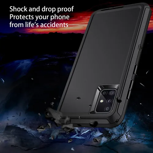 Vista 2 de Funda para Galaxy A51 5G, [sin protector de pantalla] a prueba de golpes, a prueba de caídas, a prueba de polvo, protección de 3 capas, resistente