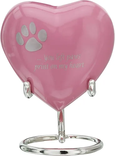 Vista 5 de Urna de recuerdo de corazón rosa para mascotas, cenizas de gato (3 pulgadas), mini urna