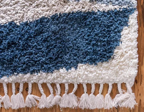 Vista 7 de Unique Loom Hygge Shag Collection - Alfombra moderna de inspiración marroquí, diseño geométrico, felpa y acogedora