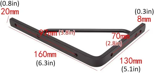 Vista 2 de Soportes de estante triangulares de aleación de aluminio sólido y grueso, para lavabo, lavabo industrial, soportes flotantes para estantes de pared