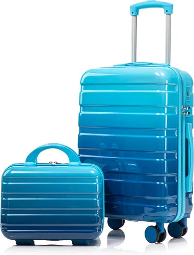 Vista 49 de Merax 3 piezas expandible ABS Hardshell equipaje Sets Spinner Wheel Maleta TSA Lock Suit Case, Apertura frontal negra, Juego de 2 piezas, Maleta