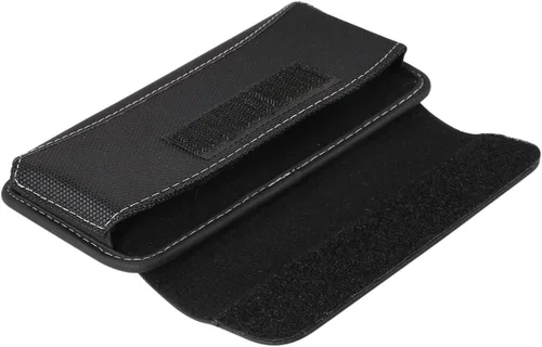 Vista 7 de Bolsa negra para teléfono celular para hombres, soporte horizontal para teléfono celular, funda universal para cinturón para teléfono inteligente
