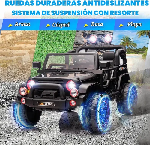 Vista 6 de Fitnessclub Autos eléctricos para niños, automóvil eléctrico para niños de 12 V con control remoto Bluetooth de 2,4 GHz, luces LED, reproductor MP3