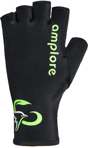 Vista 2 de Amplore Guantes de ciclismo de medio dedo, guantes de bicicleta de carreras, BMX, guantes de verano para mujer y hombre, guantes de bicicleta