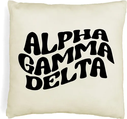 Vista 17 de sockprints Mod Alpha Chi Omega - Funda de almohada de 18 x 18 pulgadas, fundas de almohada de hermandad de mujeres - Almohada decorativa