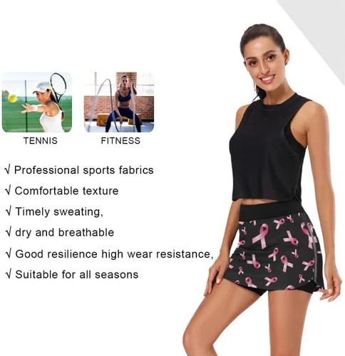 Vista 5 de Faldas de tenis para mujer con bolsillos y bolsillos para entrenamiento y correr