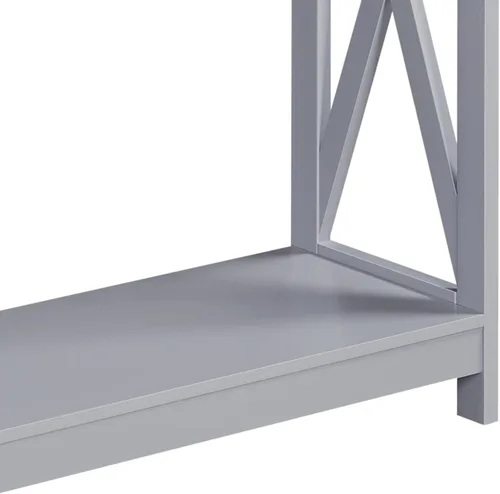 Vista 7 de Yaheetech Mesa consola con tomas de corriente, mesa de entrada de 40 pulgadas con estación de carga, mesa de sofá de madera con estantes