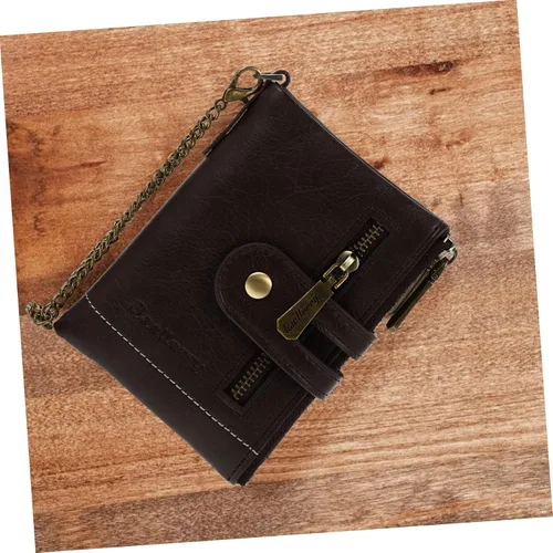 Vista 3 de TENDYCOCO Cartera multiherramienta con cremallera, 2 unidades, estilo vintage, para hombres, tarjetas, para negocios, a la moda, Coffeex6pcs