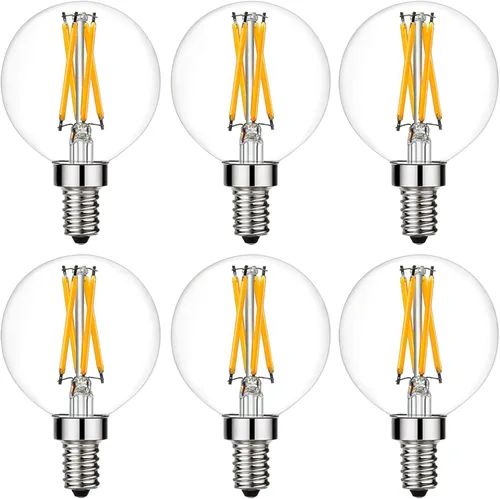 Vista 8 de LiteHistory E12 - Bombilla LED regulable g16.5 de 6 W, igual a 60 W, 600 lúmenes, AC120V E12, bombilla de candelabro de 60 W para candelabros 4w =