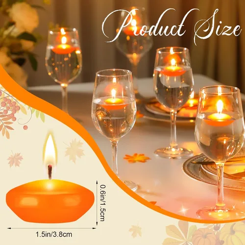 Vista 4 de Nuanchu - 30 velas flotantes sin perfume de 1.5 pulgadas para centros de mesa Votive Candles Decor, Anniversary Centerpieces, Stable Water