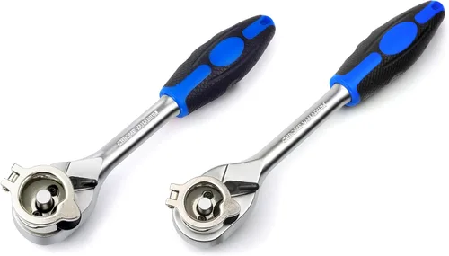 Vista 8 de Ascend Tools Trinquete de rueda fácil de 3/8 pulgadas, acción de trinquete de 72 dientes, cabezal de liberación rápida, rotador, giratorio, llave