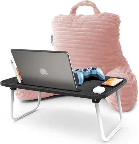 Vista 23 de Nestl Almohada de lectura para niños y adolescentes con espuma viscoelástica triturada, almohadas de respaldo de felpa de corte lujoso para leer