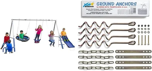 Vista 8 de XDP Recreation Free N' Swing - Juego de columpios, barras de mono, torre de escalada gris y Eezy Peezy - Diversión activa para interiores