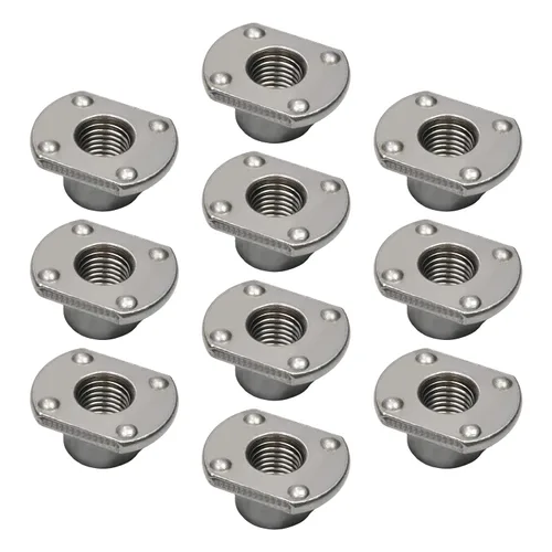 Vista 7 de MroMax Tuercas de soldadura, M6 Tab Base UNC Tornillo de máquina de acero al carbono 2 Proyección Plata 10Pcs