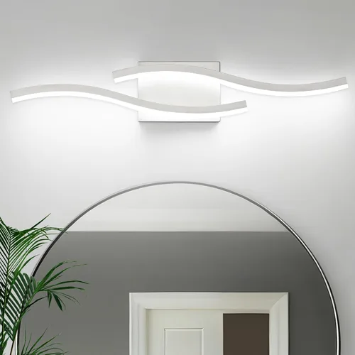 Vista 19 de PRESDE Lámpara LED de Tocador de Baño de 24", Moderna Luminaria de Barra de Pared Negra Sobre Espejo Regulable 3CCT