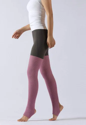 Vista 3 de CHUNG Mujeres adolescentes por encima de la rodilla hasta el muslo 29.5 pulgadas calentadores de piernas estribo térmico largo yoga ballet danza