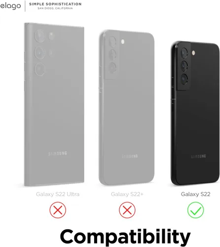 Vista 2 de elago Armor - Funda compatible con Samsung Galaxy S22 de 6.1 pulgadas, protección contra caídas de grado militar de EE. UU., funda protectora