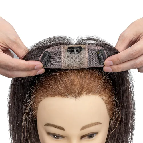 Vista 157 de Rich Choices Pelucas con topper de cabello para mujeres, cabello humano real 100% Remy, sin flequillo, para mujeres con adelgazamiento en la parte