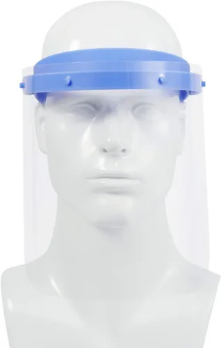Vista 2 de 3 protectores faciales con visera abatible, cubierta protectora transparente para laboratorio, hogar, cocina, uso personal