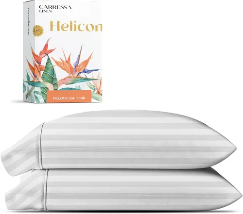 Vista 35 de Carressa Linen Juego de 2 fundas de almohada 100% de algodón egipcio de la serie 1500 de lujo tamaño estándar/Queen (beige), suaves como la seda