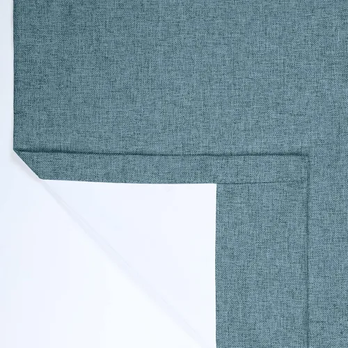 Vista 4 de TWOPAGES Cortinas plisadas azules para dormitorio, cortinas de tratamiento de ventana, paneles de privacidad, de mezcla de lino, con aislamiento