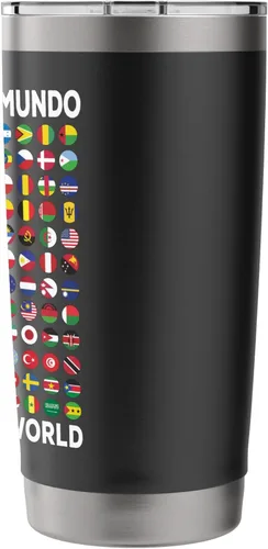 Vista 2 de World Flag Ideas For Kids & Banderas Del Mundo Geography Stainless Steel Insulated Tumbler