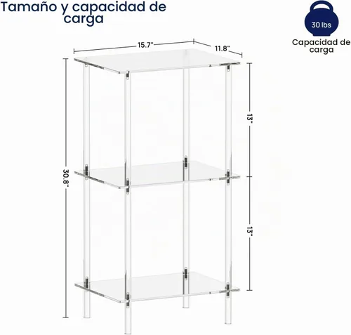 Vista 3 de HMYHUM Soporte acrílico para tocadiscos, soporte giratorio con almacenamiento de discos de vinilo, mesa auxiliar alta para sala de estar