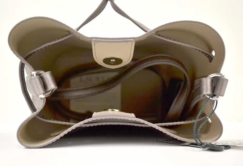Vista 7 de Ahorre en el producto Diseñador para mujer Lauren Dryden Debby II Mini Bolso de cuero con cordón Peltre, Metálico