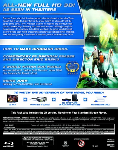 Vista 2 de Journey to the Center of the Earth (One Disc Blu-ray 3DBlu-ray Combo)