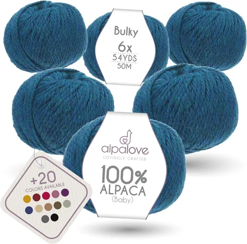 Vista 35 de Set de Lana Abultada (6 x 50 g) Súper Suave de Alpaca Bebé para Tejer Antracita 300 Metros
