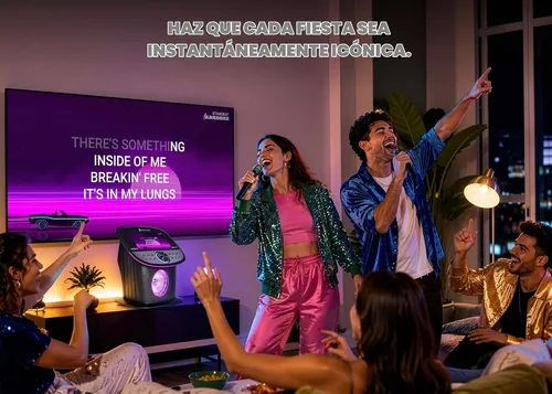 Vista 7 de Singing Machine Platinum Plus - Sistema de karaoke todo en uno con 2 micrófonos inalámbricos, Bluetooth/WiFi, altavoz de sonido portátil premium