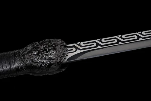 Vista 3 de JIHPENsword, espada shikomizue japonesa hecha a mano, hoja negra de espiga completa con vaina, 41 pulgadas