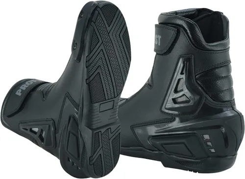Vista 2 de PROFIRST Botas de cuero para motocicleta, impermeables, con suela de goma, Original YKK Zip TPO, zapatos de protección TPO, tobillo corto, zapatos