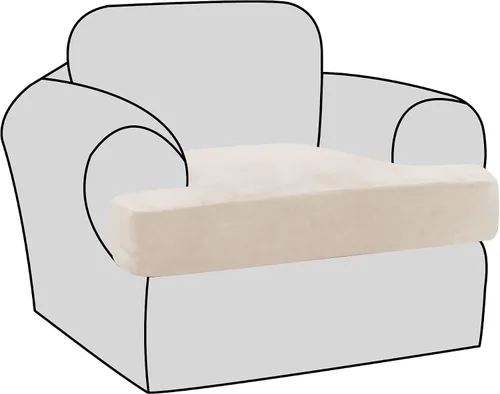 Vista 48 de H.VERSAILTEX Fundas de terciopelo elástico para silla con cojín en forma de T para sala de estar, funda de sofá, funda de asiento con cojín