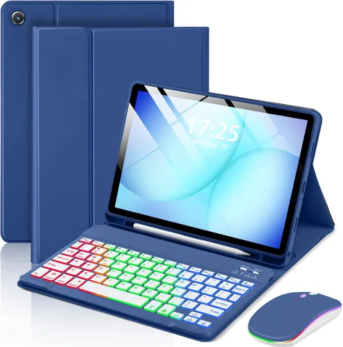 Vista 10 de Funda EAMPANG con teclado ratón para Samsung Galaxy Tab A9 Plus de 11 pulgadas (SM-X210/X215/X216/X218), teclado magnético desmontable USB-C