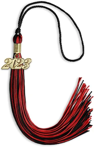 Vista 143 de Endea Graduation - Borla de doble color mixto con fecha dorada (negro/dorado antiguo, 2021)