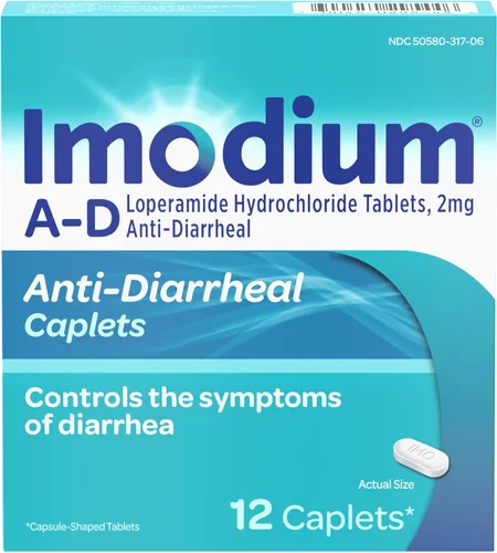 Vista 10 de Cápsulas de alivio de diarrea Imodium A-D con clorhidrato de loperamida, medicina antidiarreica para ayudar a controlar los síntomas de diarrea