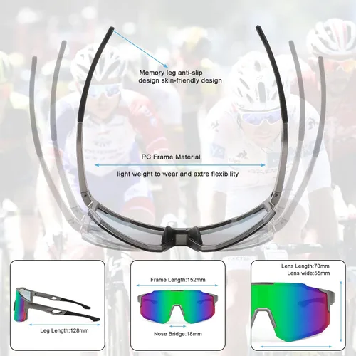 Vista 4 de Karsaer Vision Sports - Gafas de sol de béisbol para hombres y mujeres, visera de ciclismo, MTB para correr, conducir, pesca, béisbol, esquí